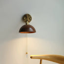 Vintage Wood Wall Lamp Brass Walnut Sconce Light