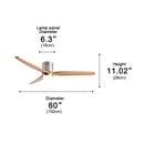 Modern Wood 3-Blade Ceiling Fan Light