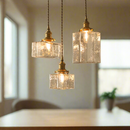 Vintage Textured Glass Pendant Light