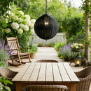 Black Woven Rattan Pendant Lamp