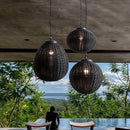 Black Woven Rattan Pendant Lamp
